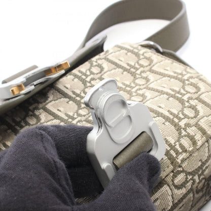 Dior Shoulder Bag Saddle Messenger Mini Oblique Khaki Ivory Canvas Leather — view 6