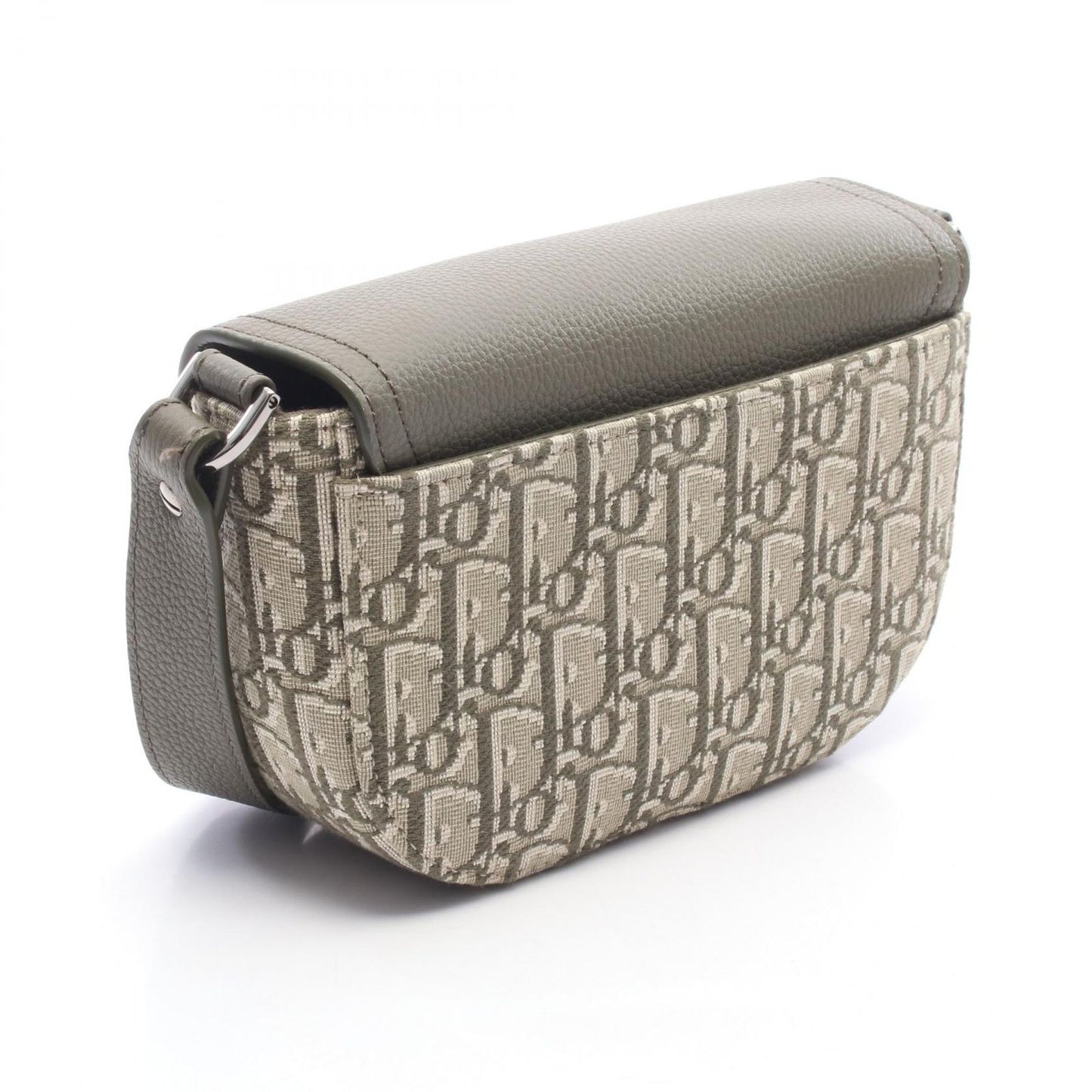 Dior Shoulder Bag Saddle Messenger Mini Oblique Khaki Ivory Canvas Leather — view 2