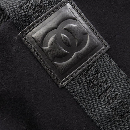 Chanel Tote Sports Line Black Wool Leather Mini Boston Bag — view 8