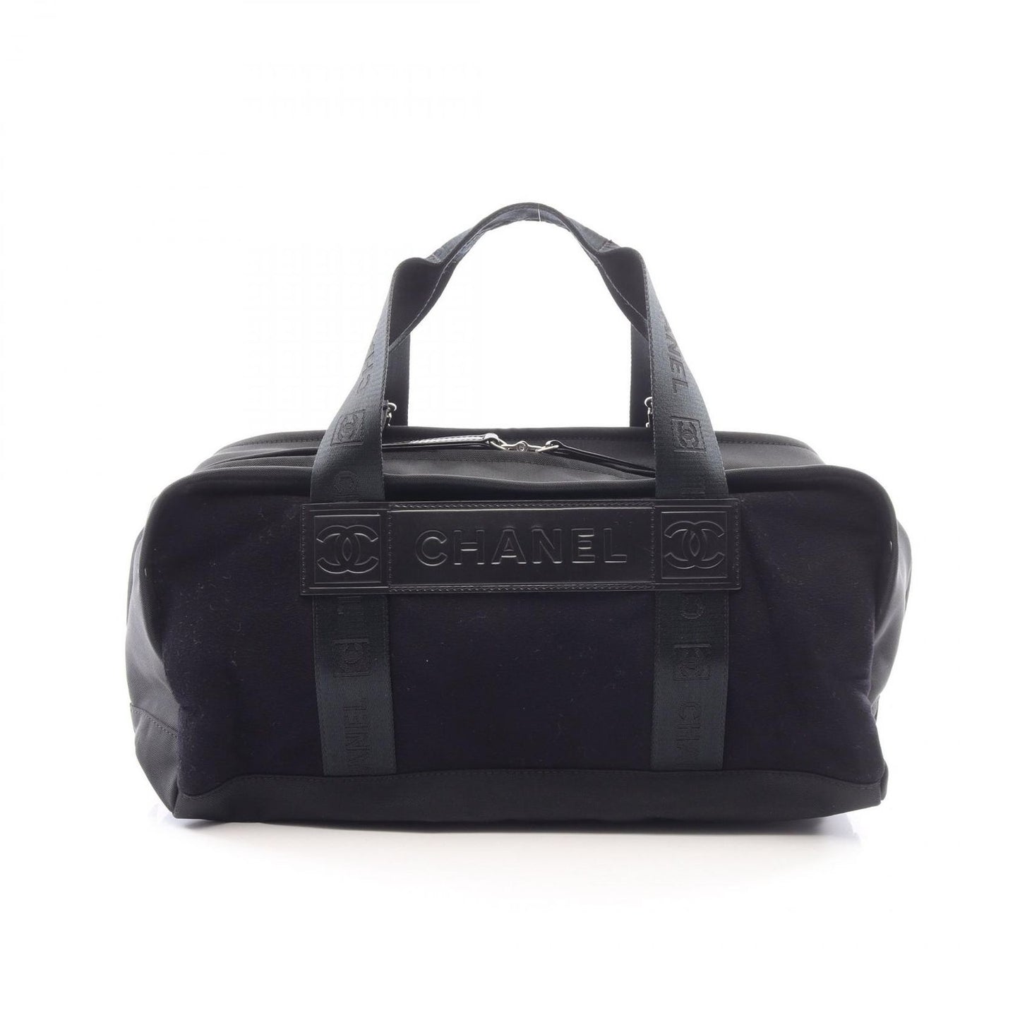 Chanel Tote Sports Line Black Wool Leather Mini Boston Bag