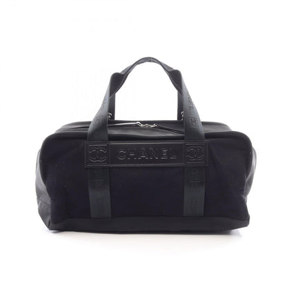 Chanel Tote Sports Line Black Wool Leather Mini Boston Bag