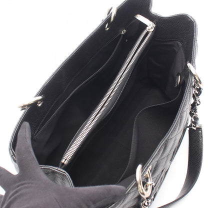 Chanel Tote Quilted Grand Shopping GST Black Caviar Leather Chain — view 3