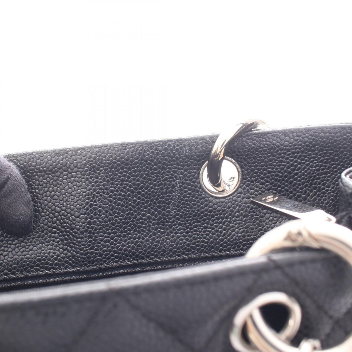 Chanel Tote Quilted Grand Shopping GST Black Caviar Leather Chain — view 8