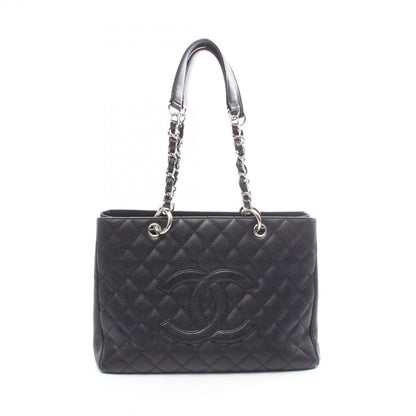 Chanel Tote Quilted Grand Shopping GST Black Caviar Leather Chain