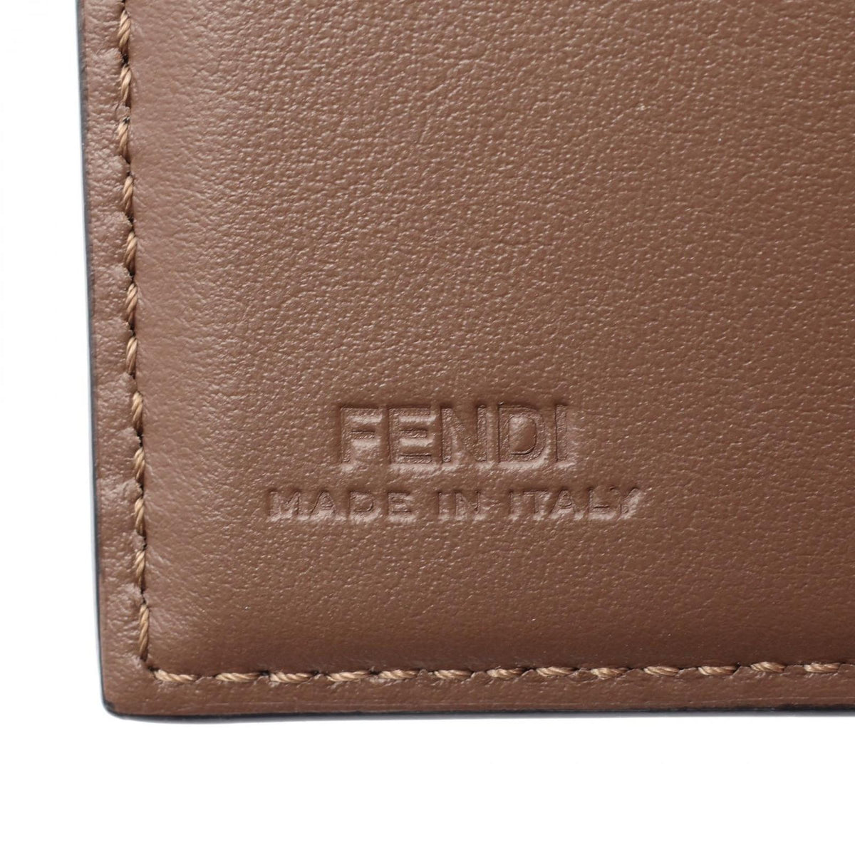 Fendi Trifold Wallet FF Diamond Brown Black Leather — view 5