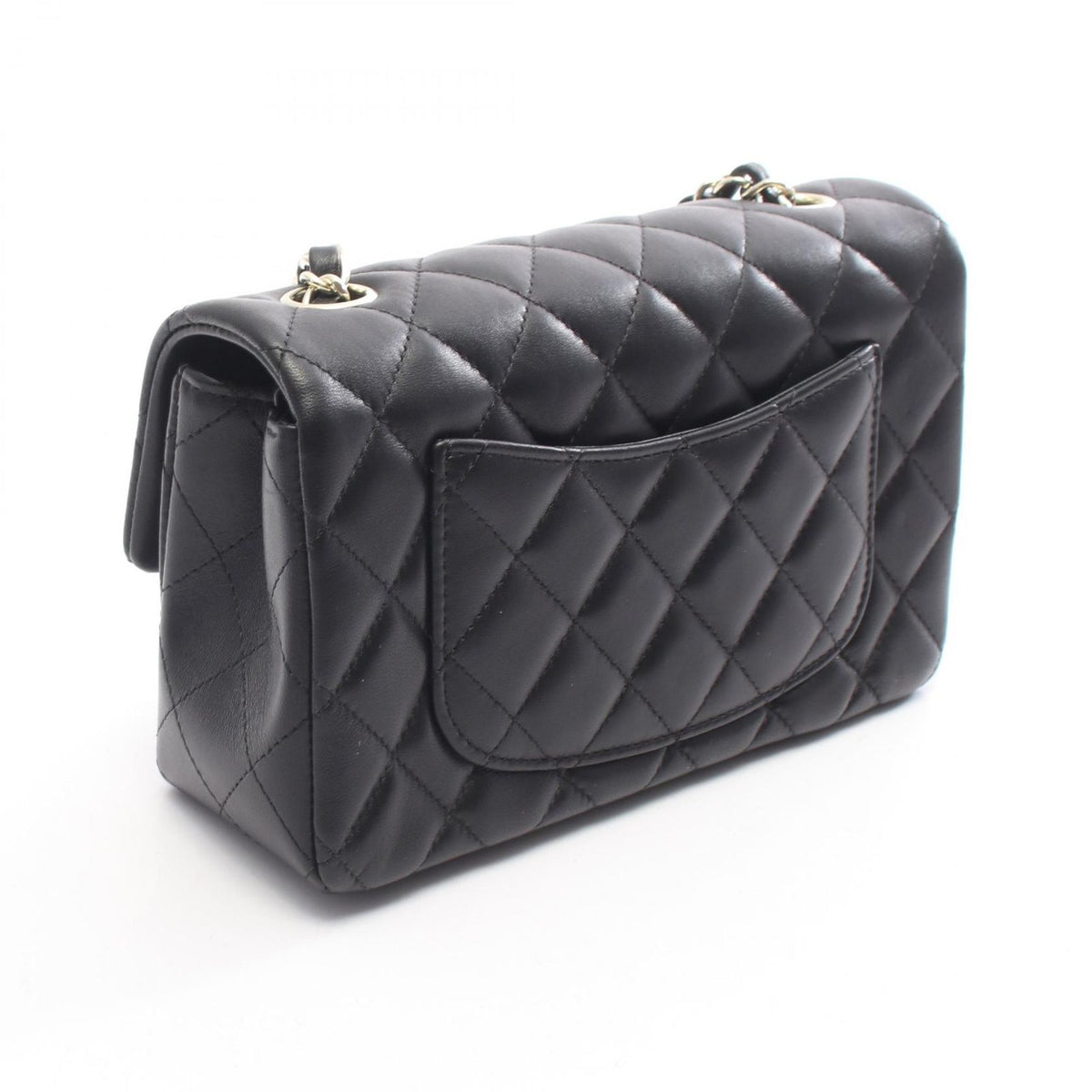 Chanel Shoulder Bag Mini Quilted 20 Black Lambskin Chain — view 2