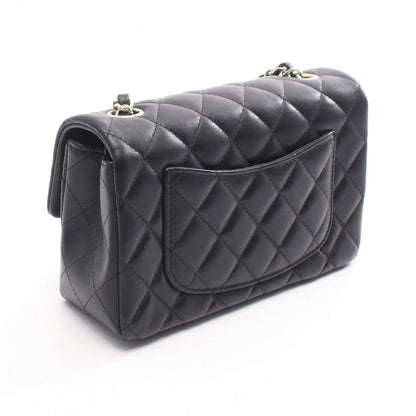 Chanel Shoulder Bag Mini Quilted 20 Black Lambskin Chain — view 2