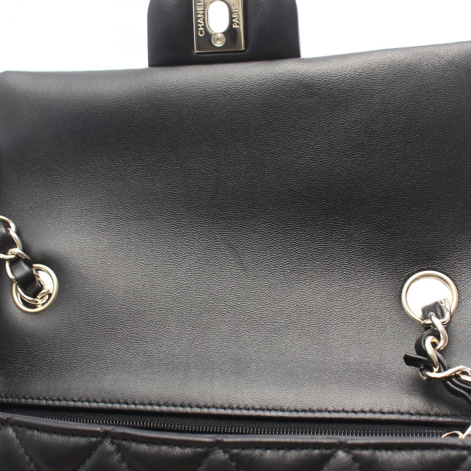 Chanel Shoulder Bag Mini Quilted 20 Black Lambskin Chain — view 6