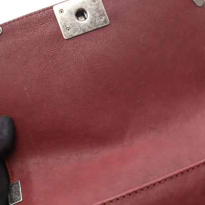 Chanel Shoulder Bag Boy Bordeaux Leather Chain — view 6
