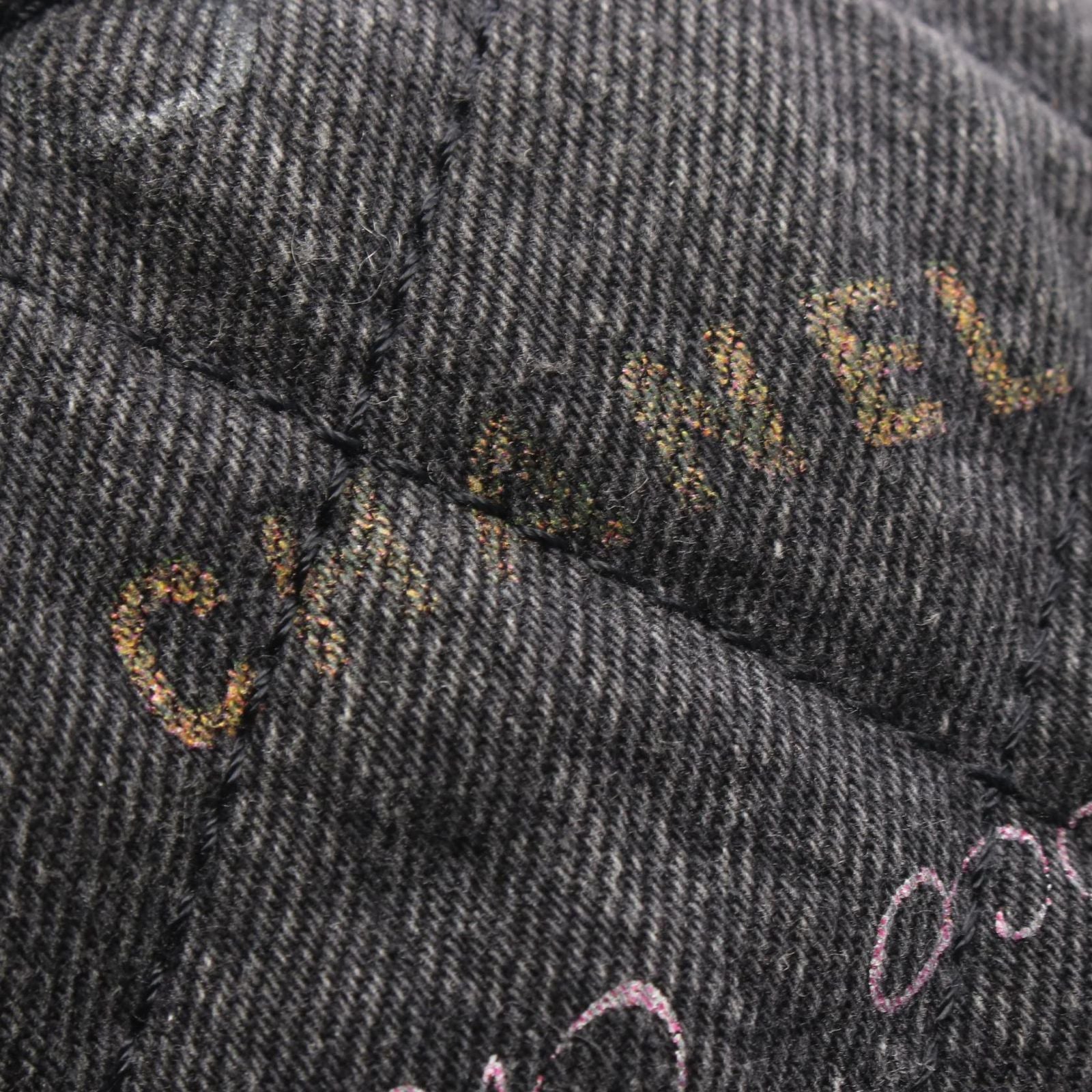 Chanel Shoulder Bag Quilted Small Denim Black Multi — view 8