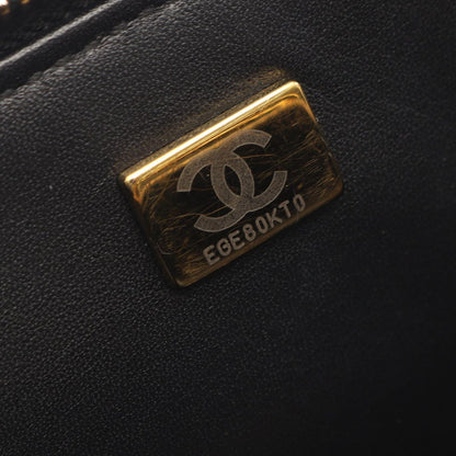 Chanel Shoulder Bag Quilted Vanity 2-Way Black Caviar Leather Top Handle Chain — view 6