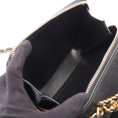 Chanel Shoulder Bag Quilted Vanity 2-Way Black Caviar Leather Top Handle Chain — view 4