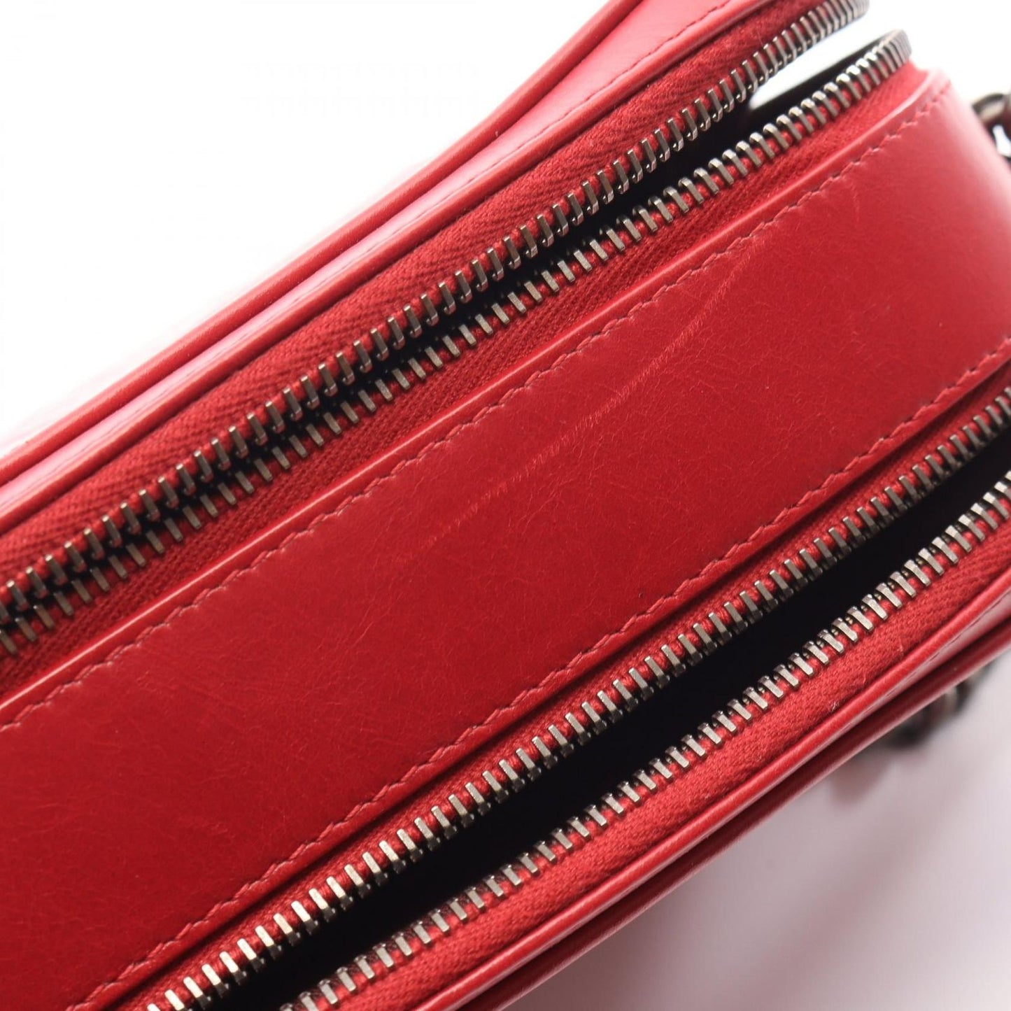 Chanel Shoulder Bag Coco Boy Red Leather Chain — view 6