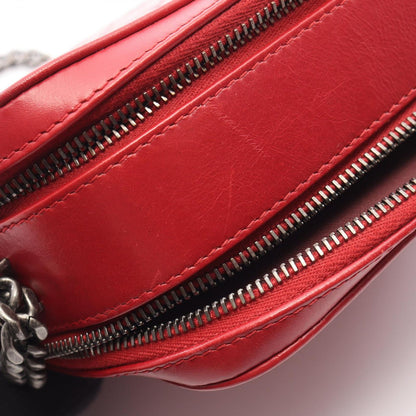 Chanel Shoulder Bag Coco Boy Red Leather Chain — view 7