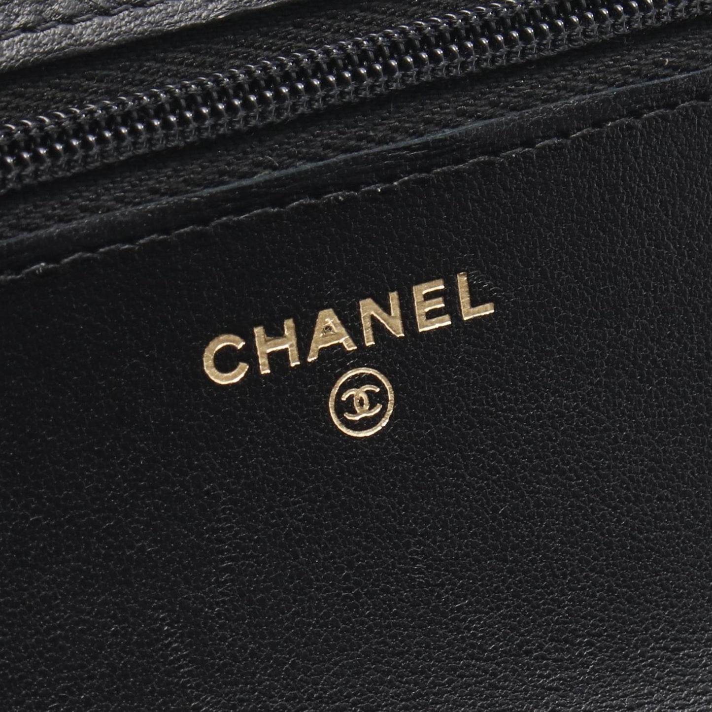 Chanel Shoulder Bag Quilted Black Lambskin Chain Wallet — view 4