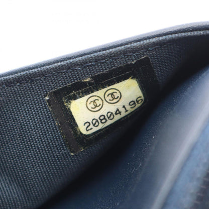 Chanel Shoulder Bag Coco Boy Navy Lambskin Chain Wallet — view 5