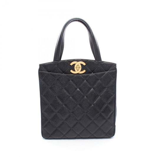 Chanel Tote Quilted Black Caviar Leather