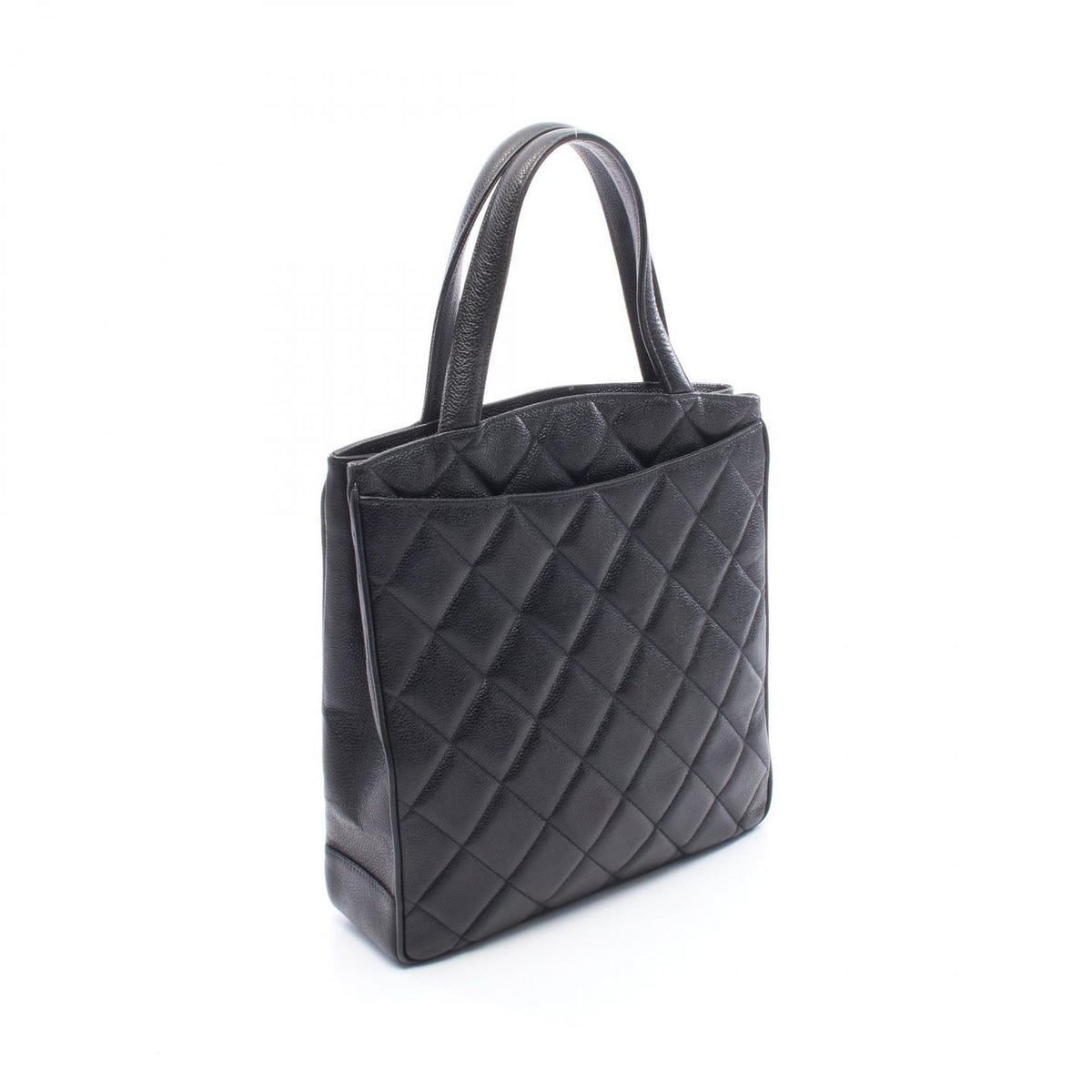 Chanel Tote Quilted Black Caviar Leather — view 2