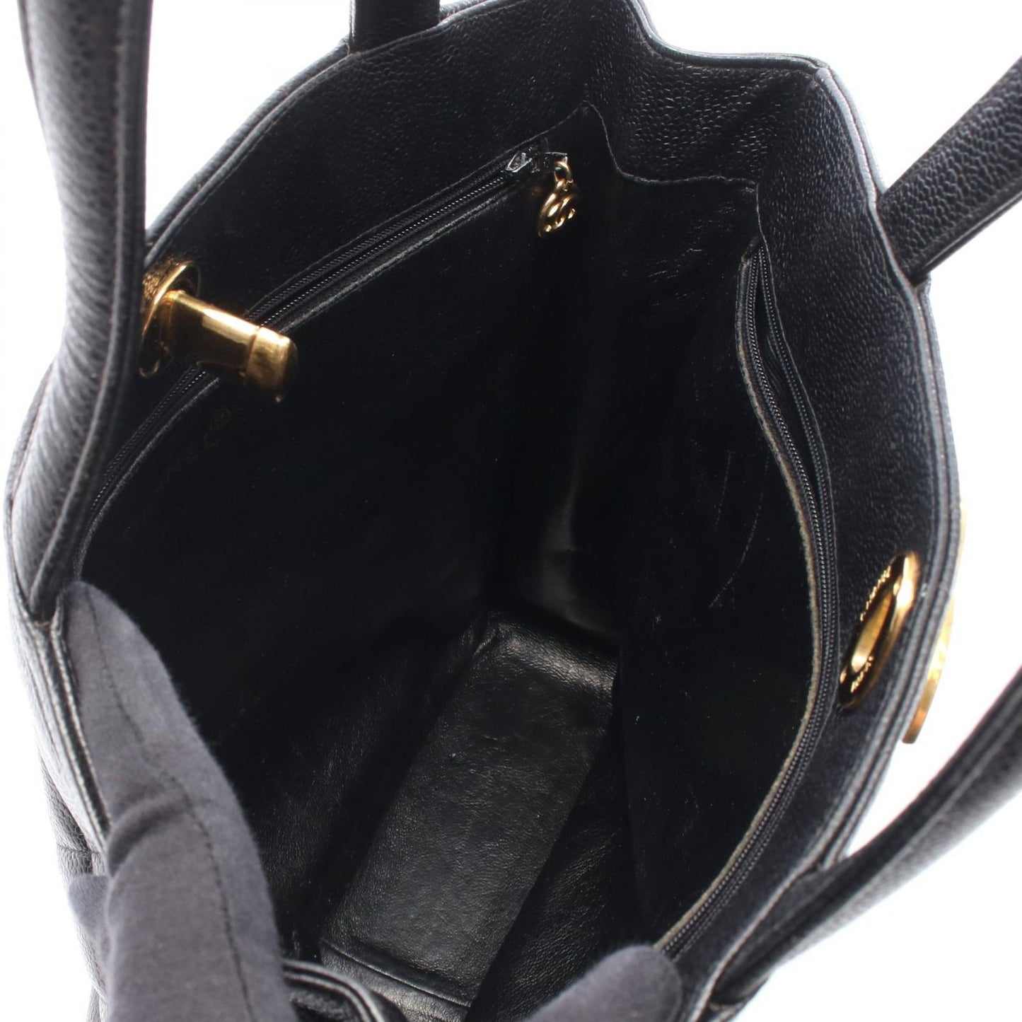Chanel Tote Quilted Black Caviar Leather — view 3