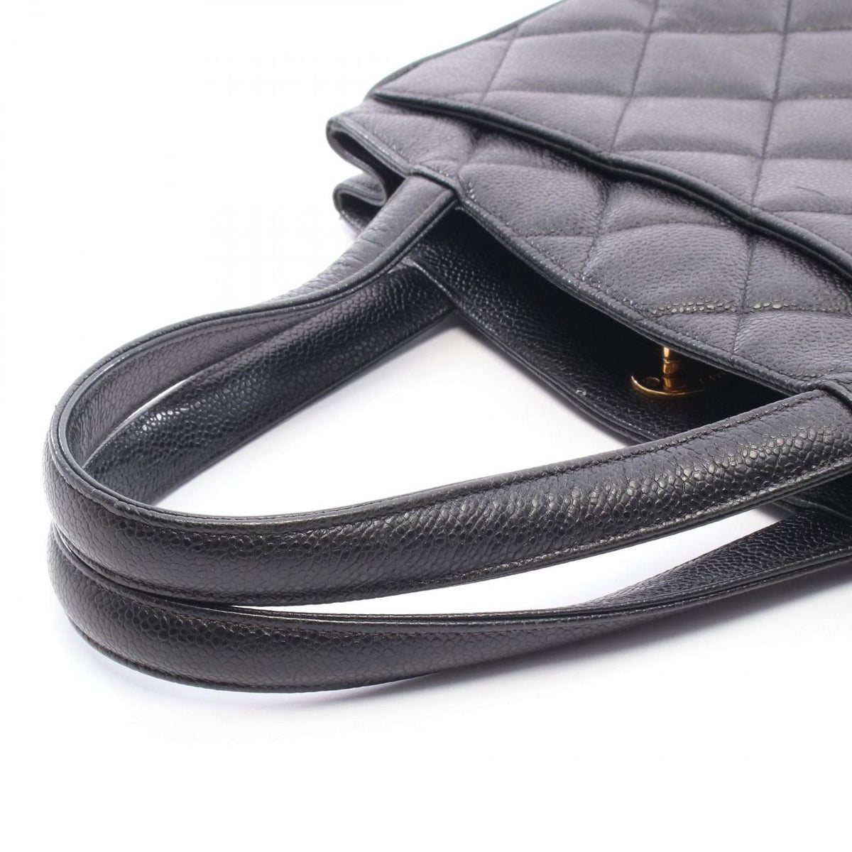 Chanel Tote Quilted Black Caviar Leather — view 7
