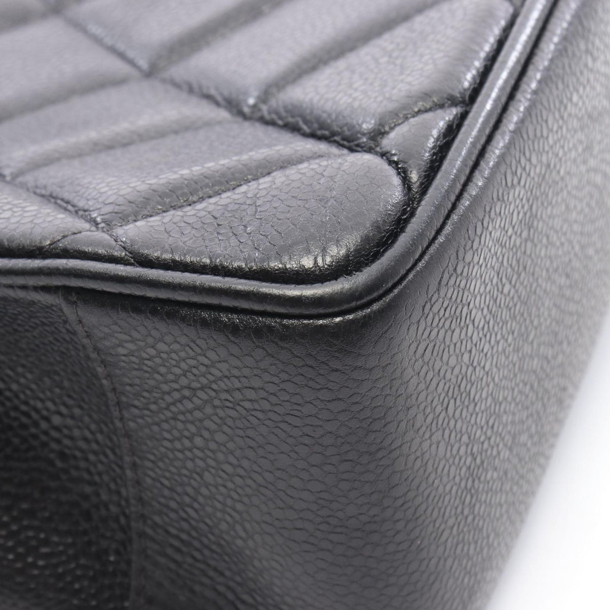 Chanel Tote Quilted Black Caviar Leather — view 8