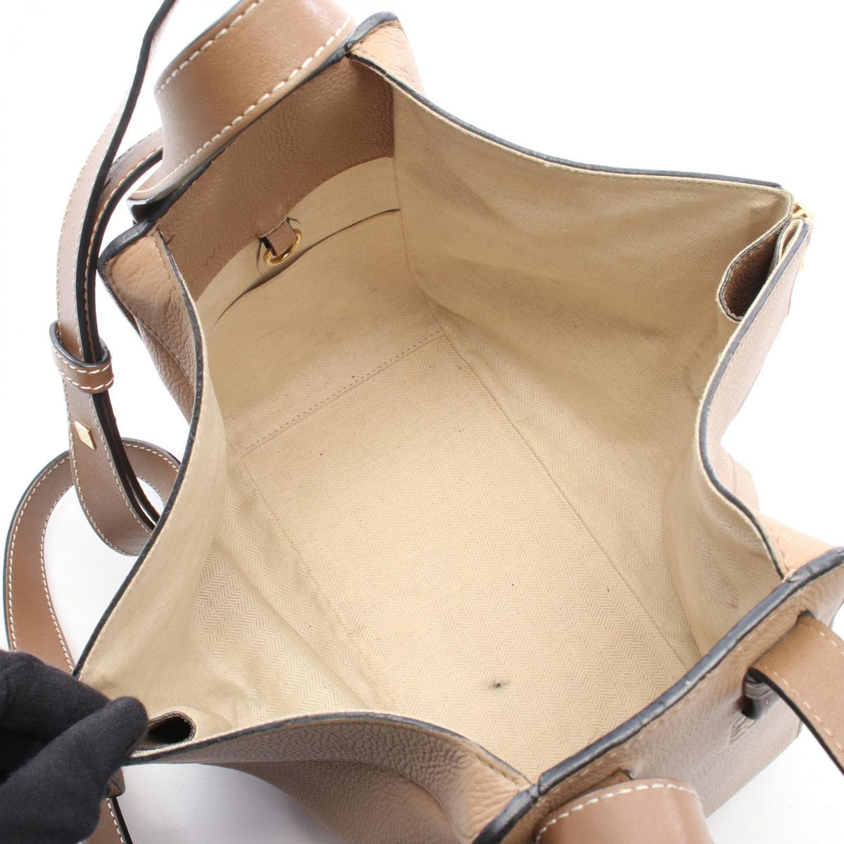 Loewe Handbag Hammock Bag Small 2-Way Beige Brown Leather — view 3