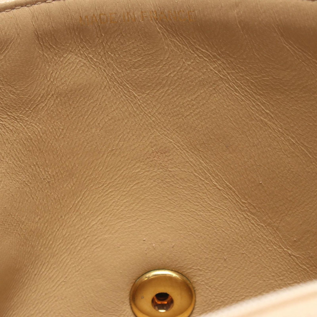 Chanel Shoulder Bag Quilted Small Flap Beige Lambskin Chain — view 6