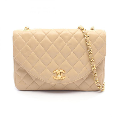 Chanel Shoulder Bag Quilted Small Flap Beige Lambskin Chain