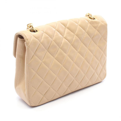 Chanel Shoulder Bag Quilted Small Flap Beige Lambskin Chain — view 2