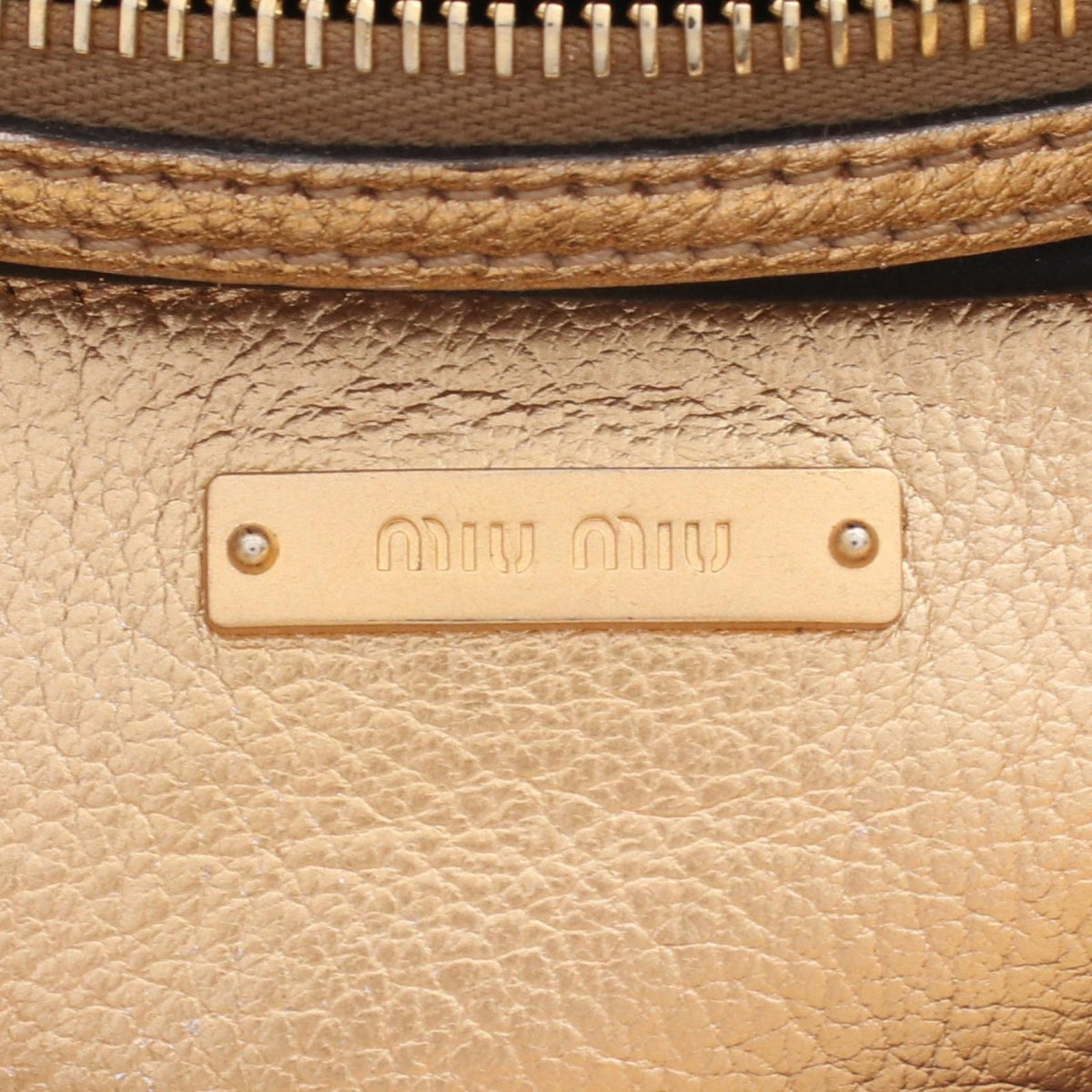 Miu Miu Shoulder Bag Ivory Gold Leather Chain — view 4