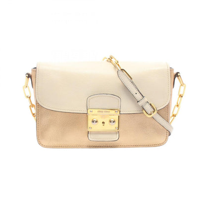Miu Miu Shoulder Bag Ivory Gold Leather Chain
