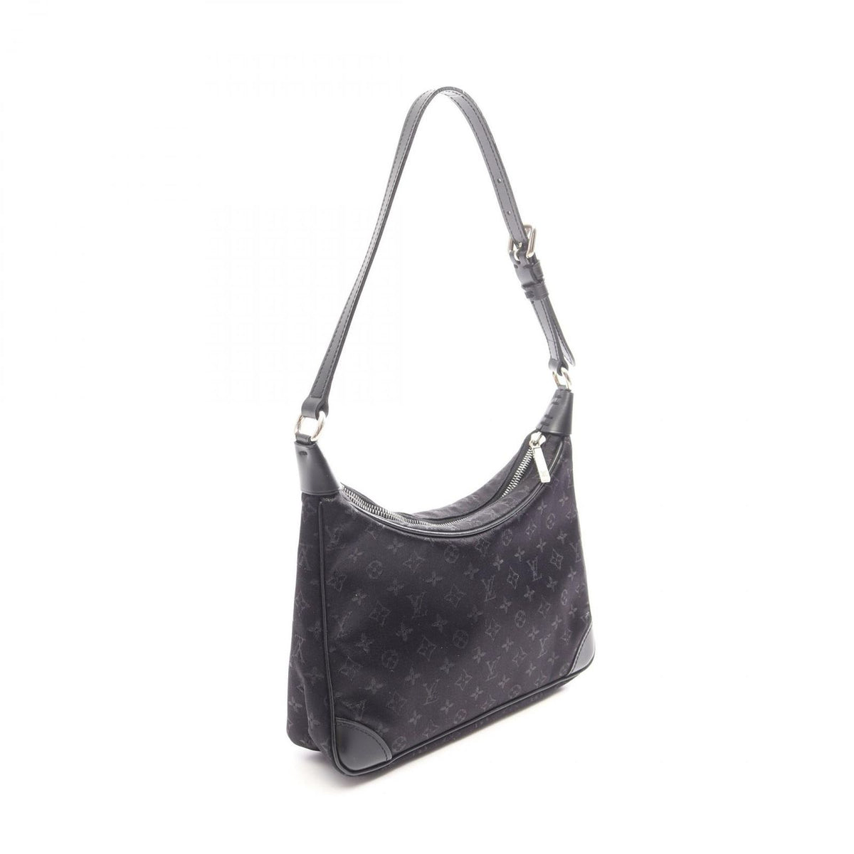 Louis Vuitton Handbag Little Boulogne Monogram Satin Noir Fabric Leather — view 2