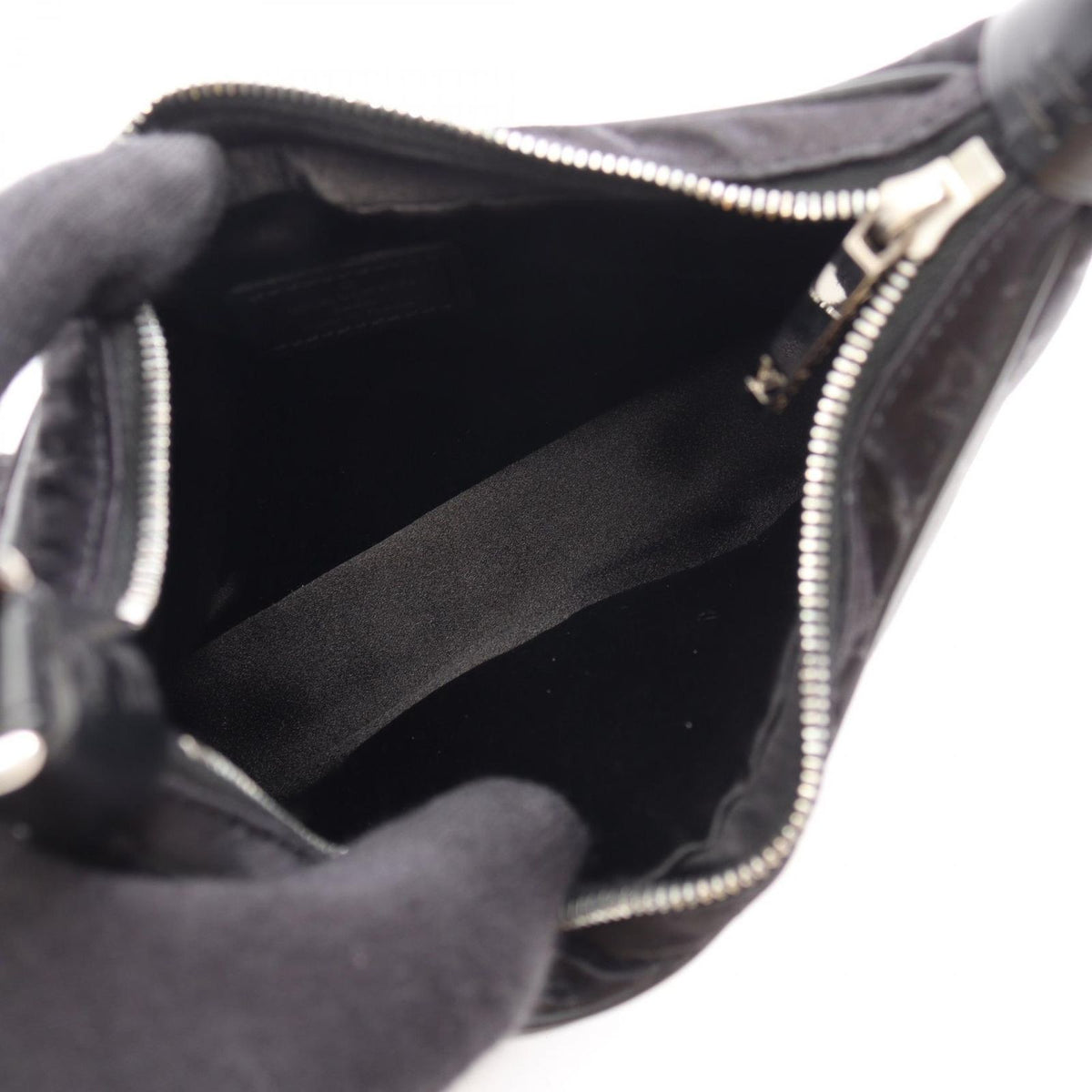 Louis Vuitton Handbag Little Boulogne Monogram Satin Noir Fabric Leather — view 3