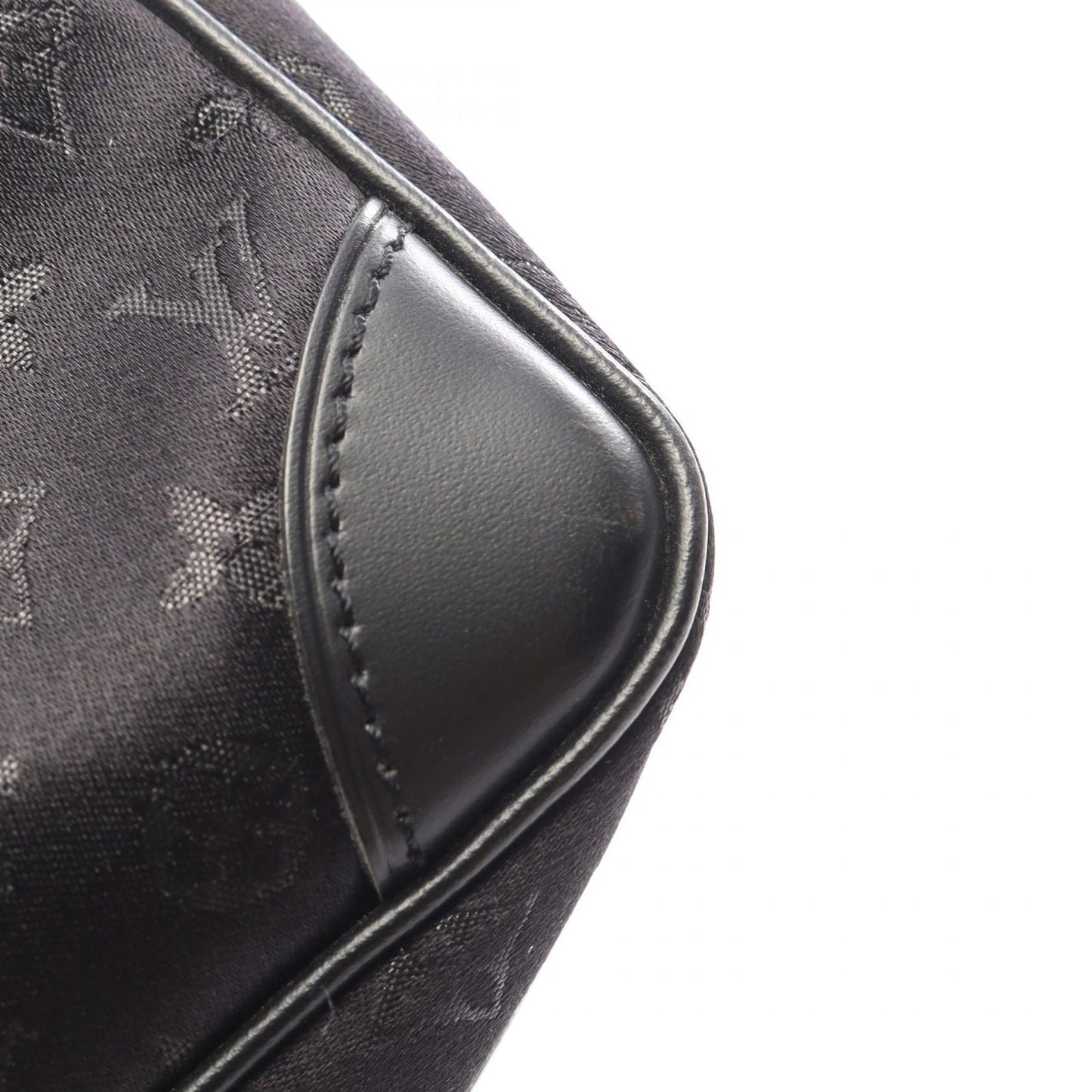 Louis Vuitton Handbag Little Boulogne Monogram Satin Noir Fabric Leather — view 6