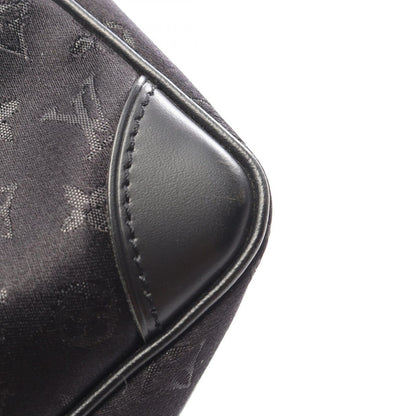 Louis Vuitton Handbag Little Boulogne Monogram Satin Noir Fabric Leather — view 6