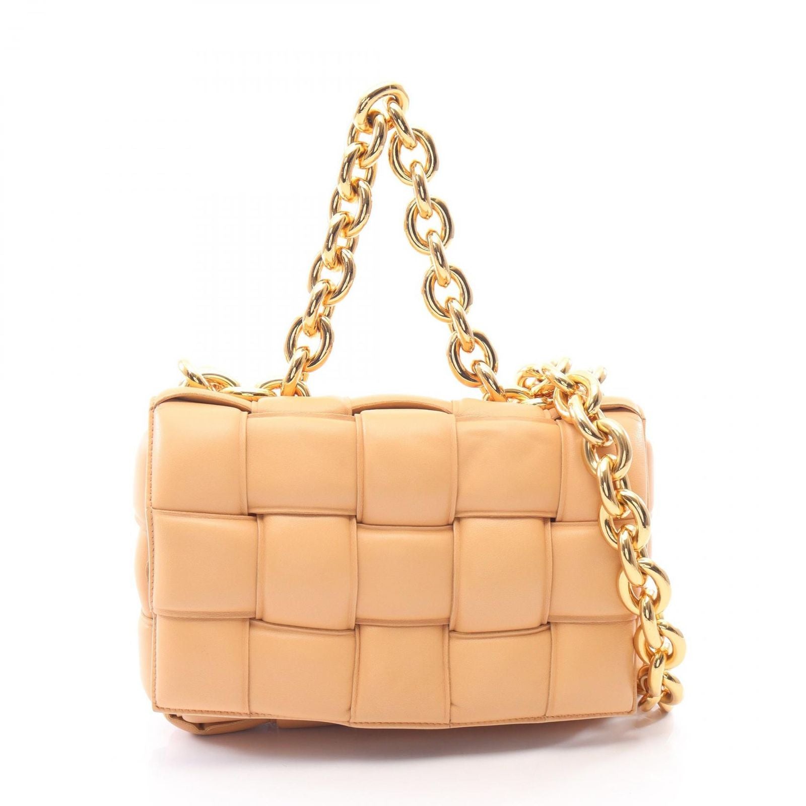 Bottega Veneta Shoulder Bag the Chain Cassette 2-Way Beige Leather Maxi