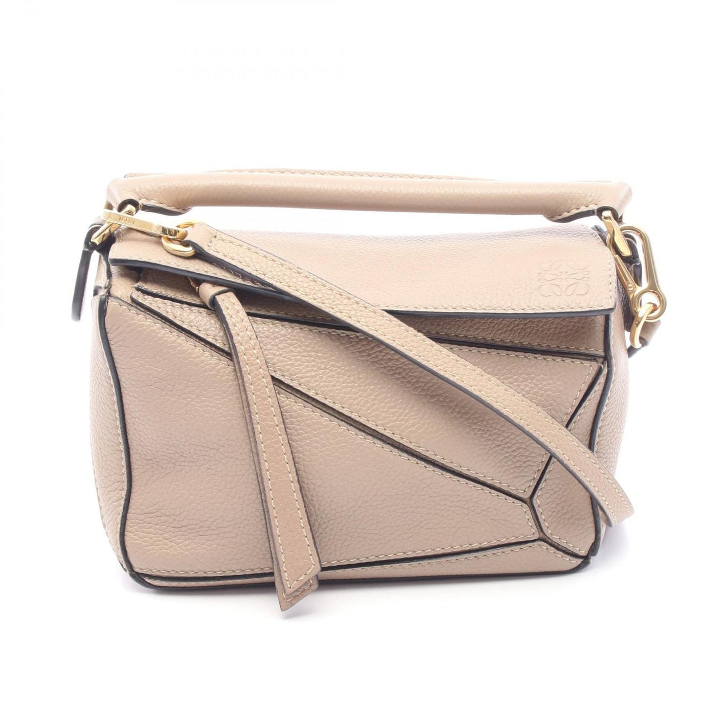 Loewe Handbag Puzzle Bag Mini 2-Way Greige Leather