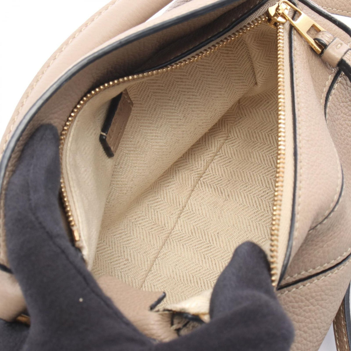 Loewe Handbag Puzzle Bag Mini 2-Way Greige Leather — view 3