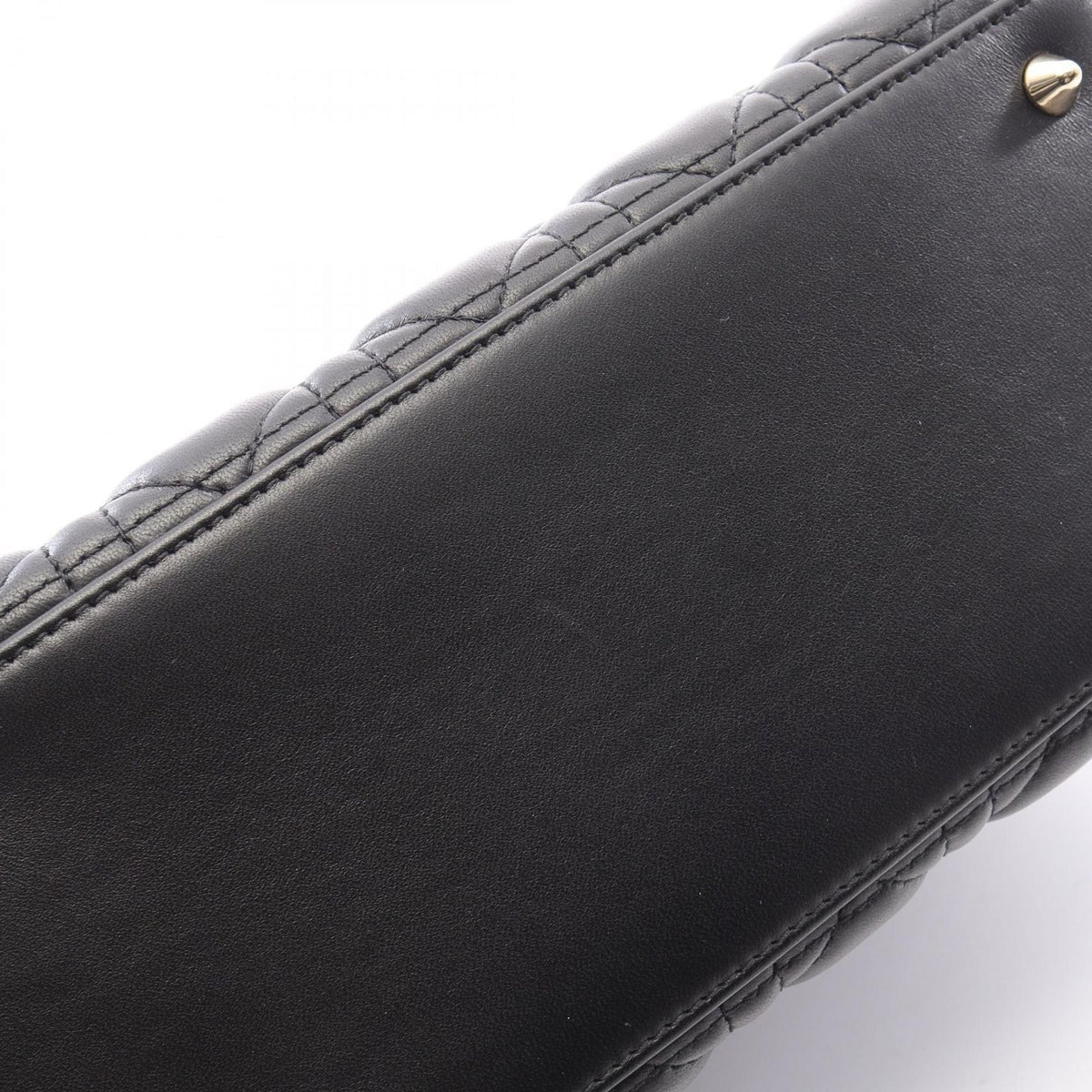 Dior Handbag Lady Dior Medium Cannage 2-Way Black Leather Tote — view 7