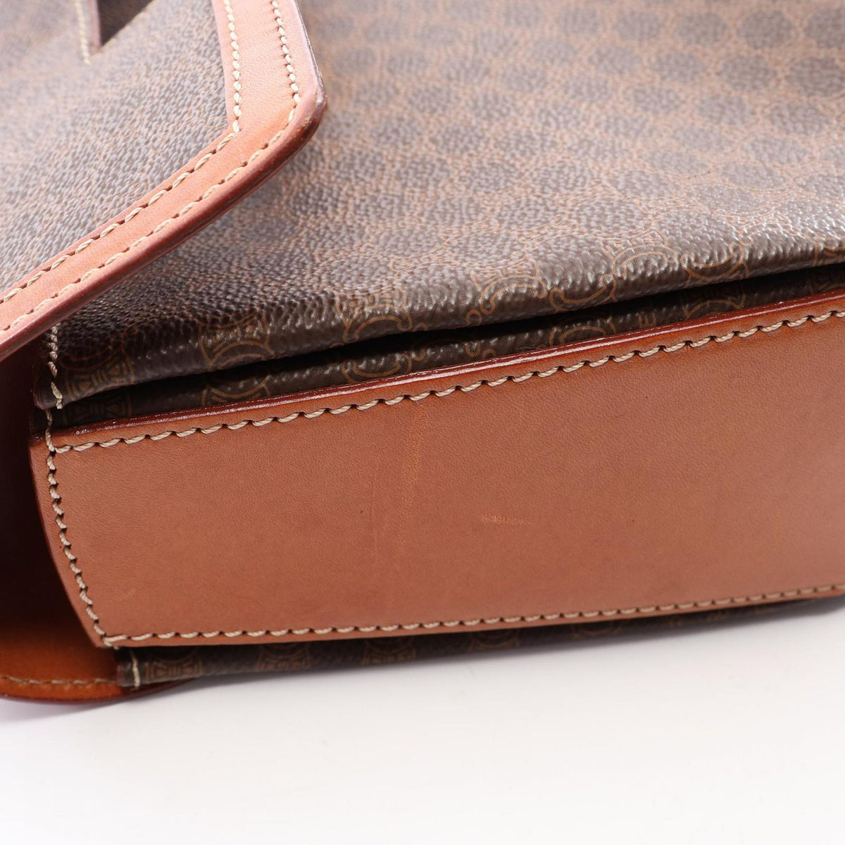 Celine Macadam Turnlock 2-Way Brown Dark Leather Shoulder Bag — view 7