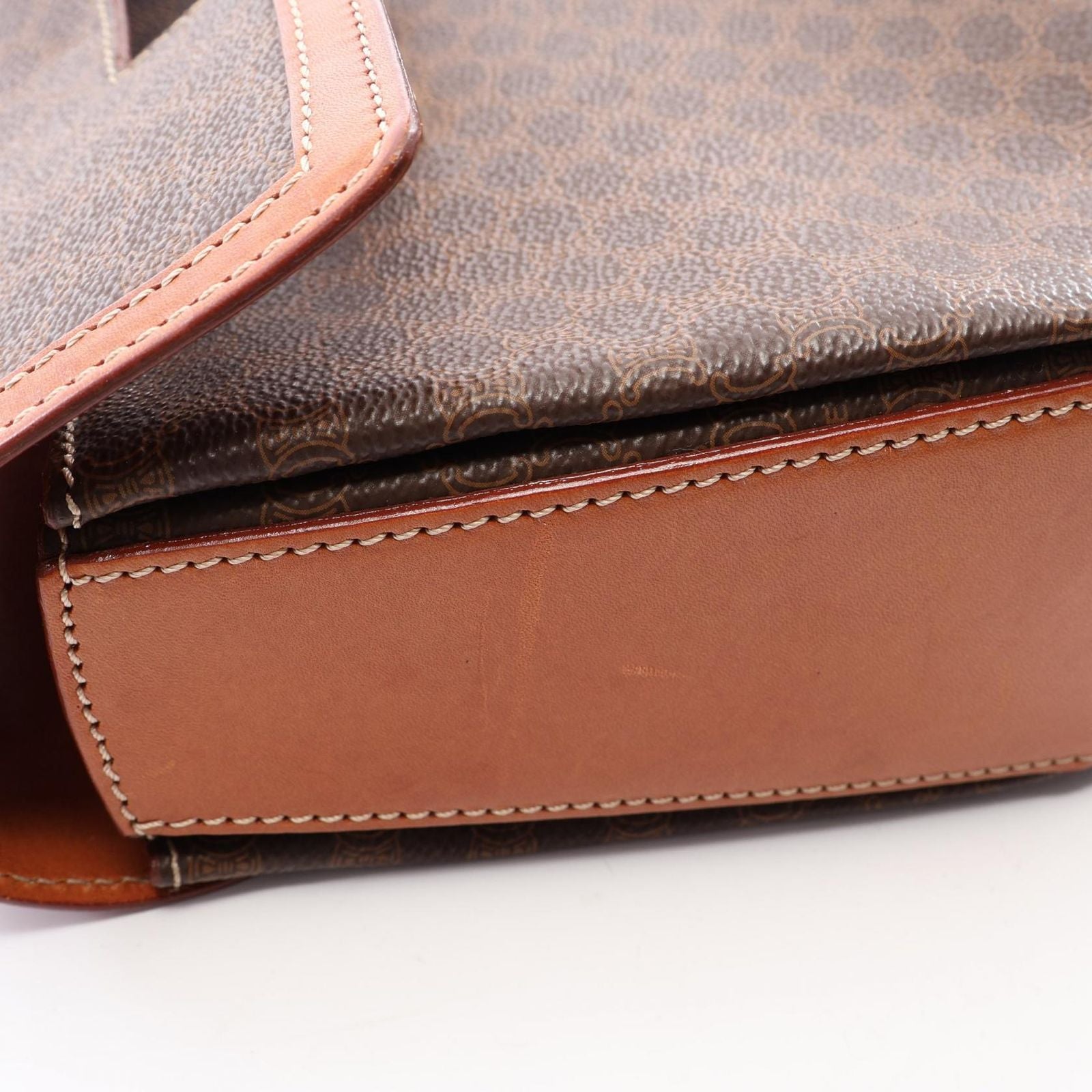 Celine Macadam Turnlock 2-Way Brown Dark Leather Shoulder Bag — view 7
