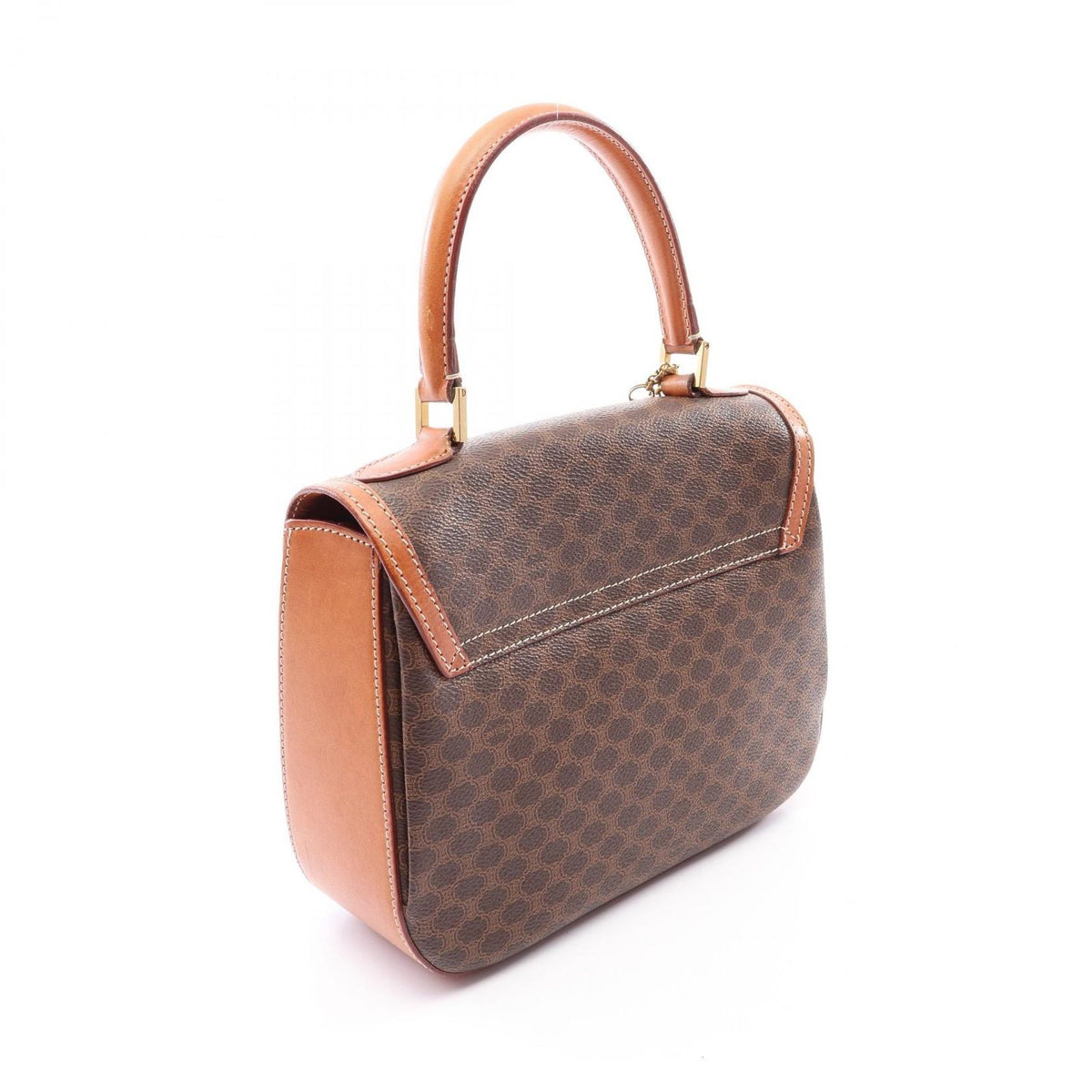 Celine Macadam Turnlock 2-Way Brown Dark Leather Shoulder Bag — view 2