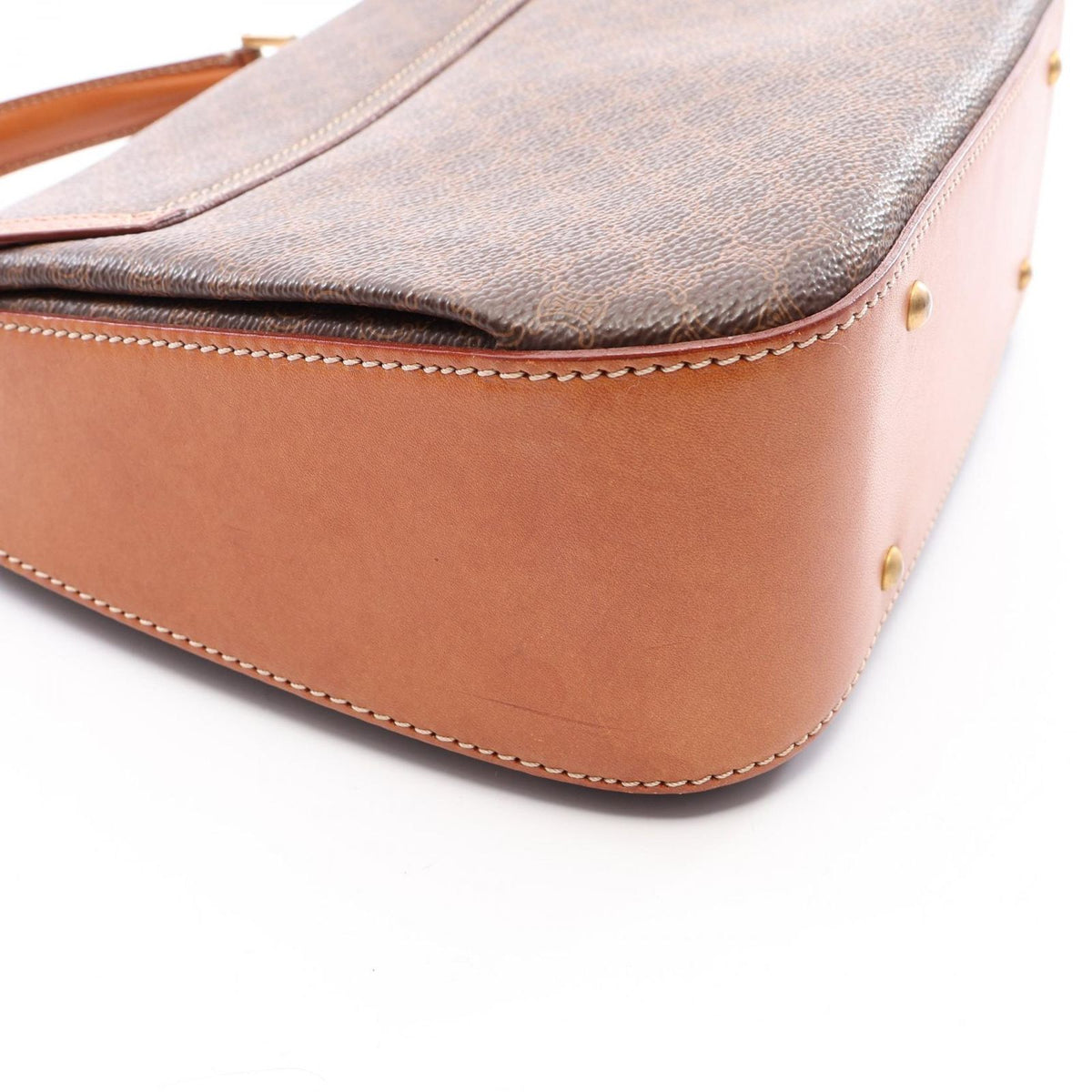 Celine Macadam Turnlock 2-Way Brown Dark Leather Shoulder Bag — view 8