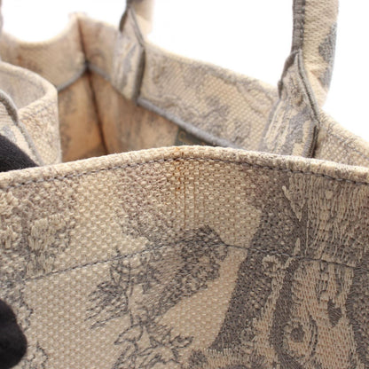 Dior Tote Book Medium Toile de Jouy Gray White Canvas — view 5