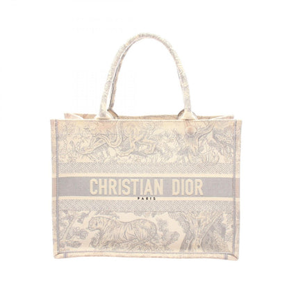 Dior Tote Book Medium Toile de Jouy Gray White Canvas