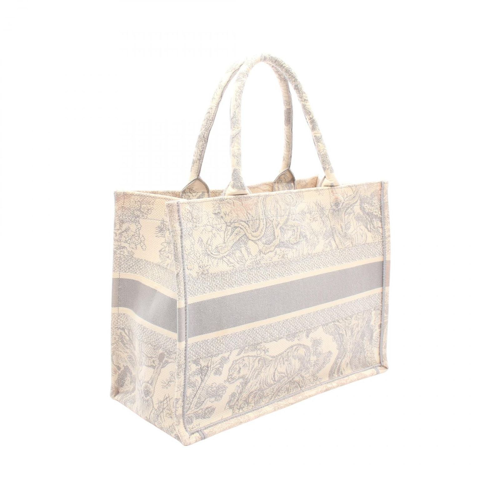 Dior Tote Book Medium Toile de Jouy Gray White Canvas — view 2