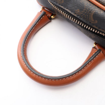 Celine Triomphe Heart Black Brown Leather 2-Way Shoulder Bag Medium — view 6