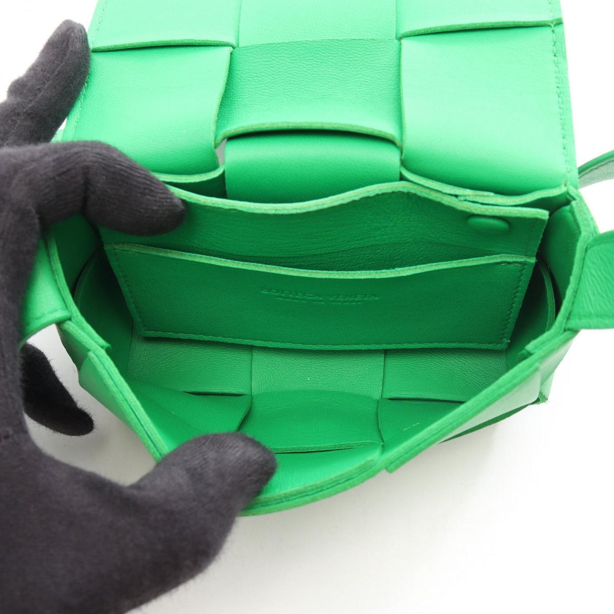 Bottega Veneta Shoulder Bag Candy Cassette Green Leather — view 3