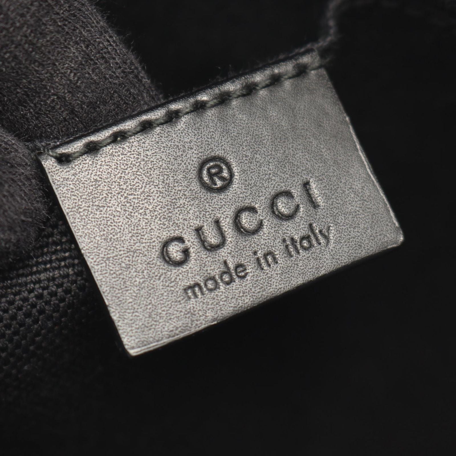 Gucci Shoulder Bag GG Supreme Small Gray Black Navy Leather Sherry Line — view 4