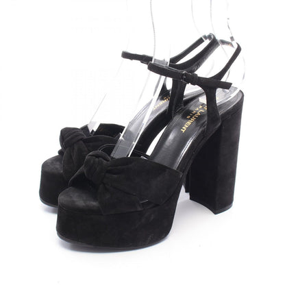Saint Laurent Paris Sandals Bianca Ribbon Platform Suede